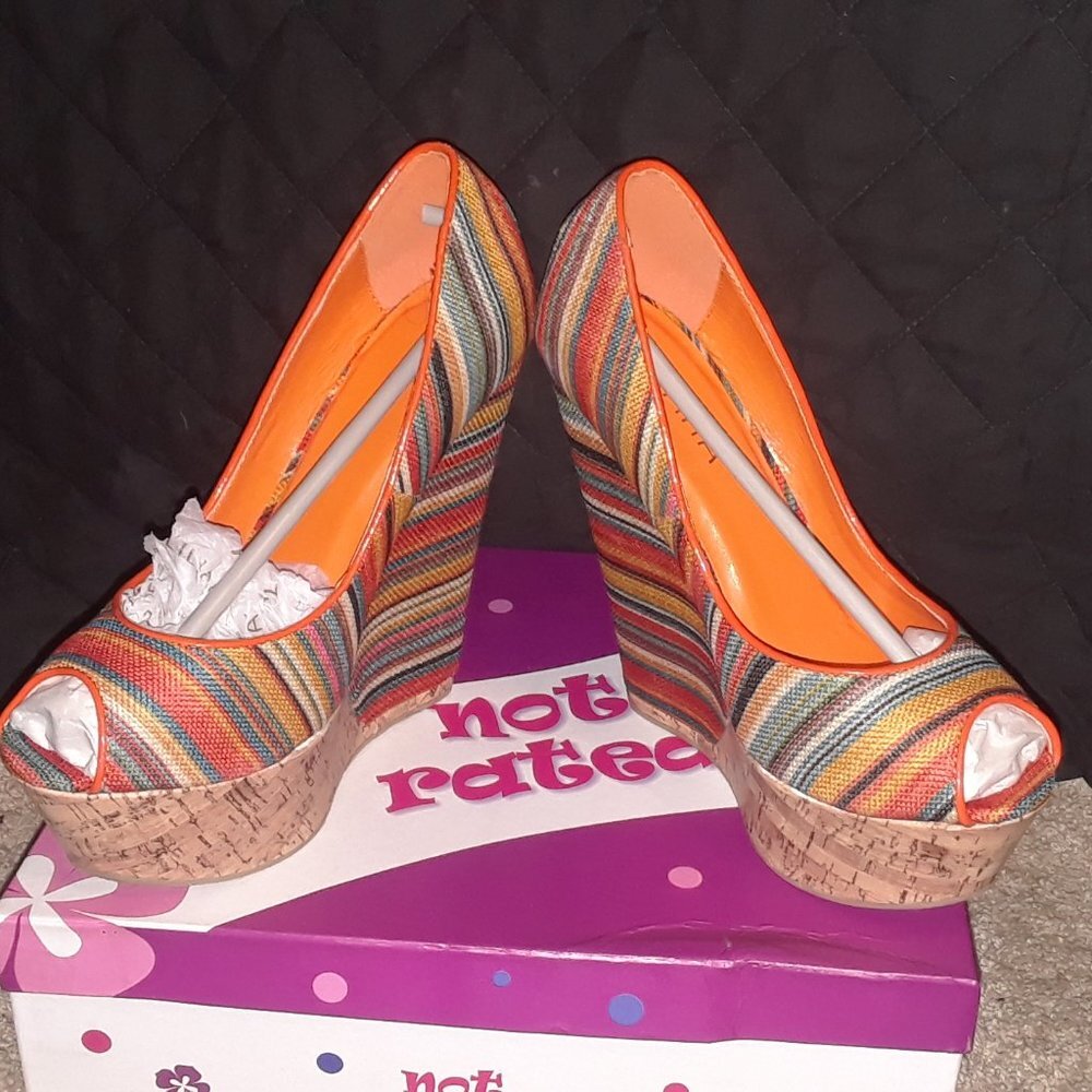 LILIANA CANVAS STRIPE CORKSCREW WEDGE